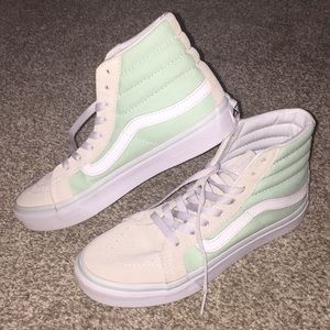 Cream And Teal Vans